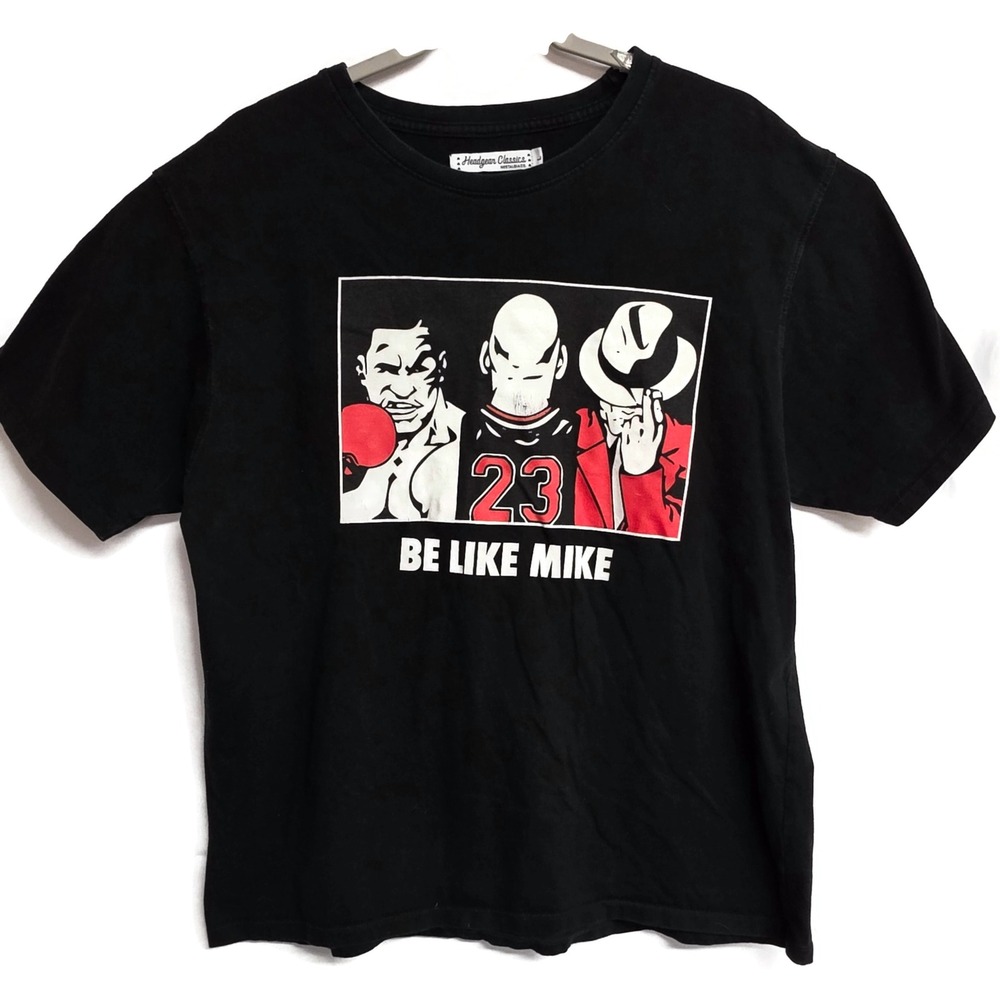 Headgear Classics Be Like Mike T-Shirt Tyson Jordan Jackson Black Mens Large